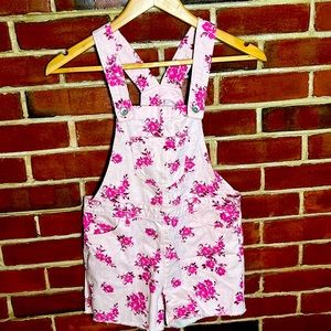 Pink floral rompers shorts